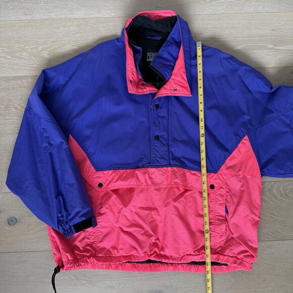 Vtg Pierson 80s Neon Purple Pink Ski Jacket Retro Pullover Windbreaker Coat Sz L - Picture 3 of 9